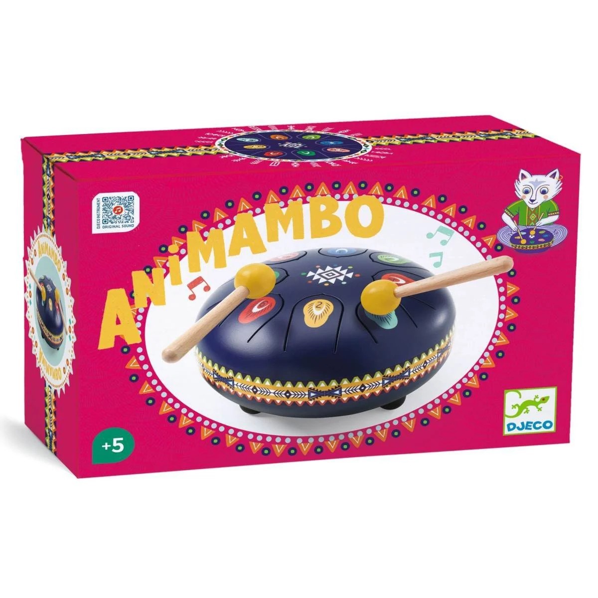 Animambo Zungentrommel blau von Djeco (Ø 16 cm)