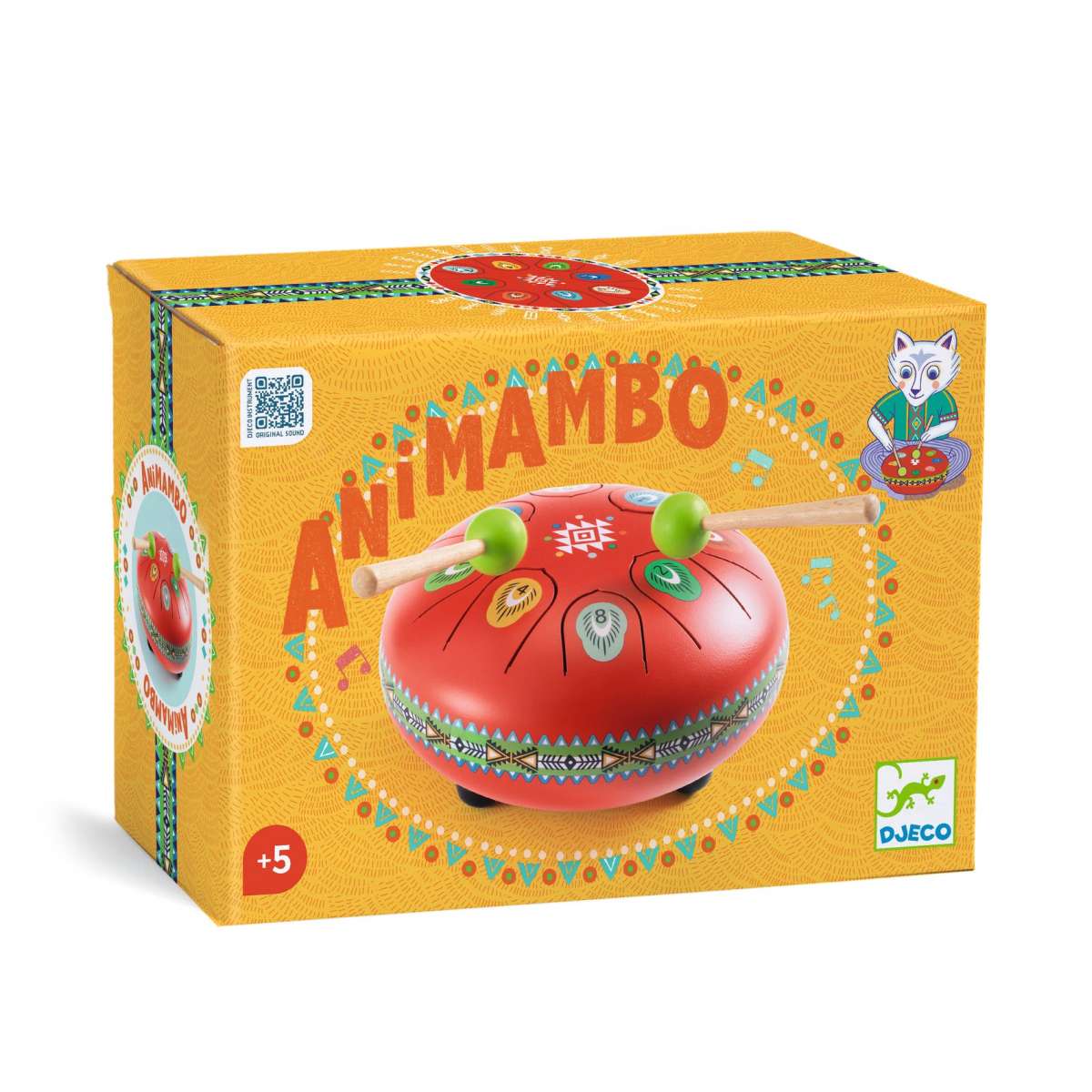 Animambo Zungentrommel rot von Djeco (Ø 16 cm)