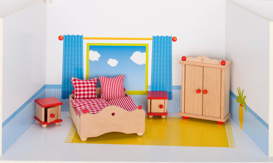 goki Puppenhausmöbel - Schlafzimmer im Landhausstil