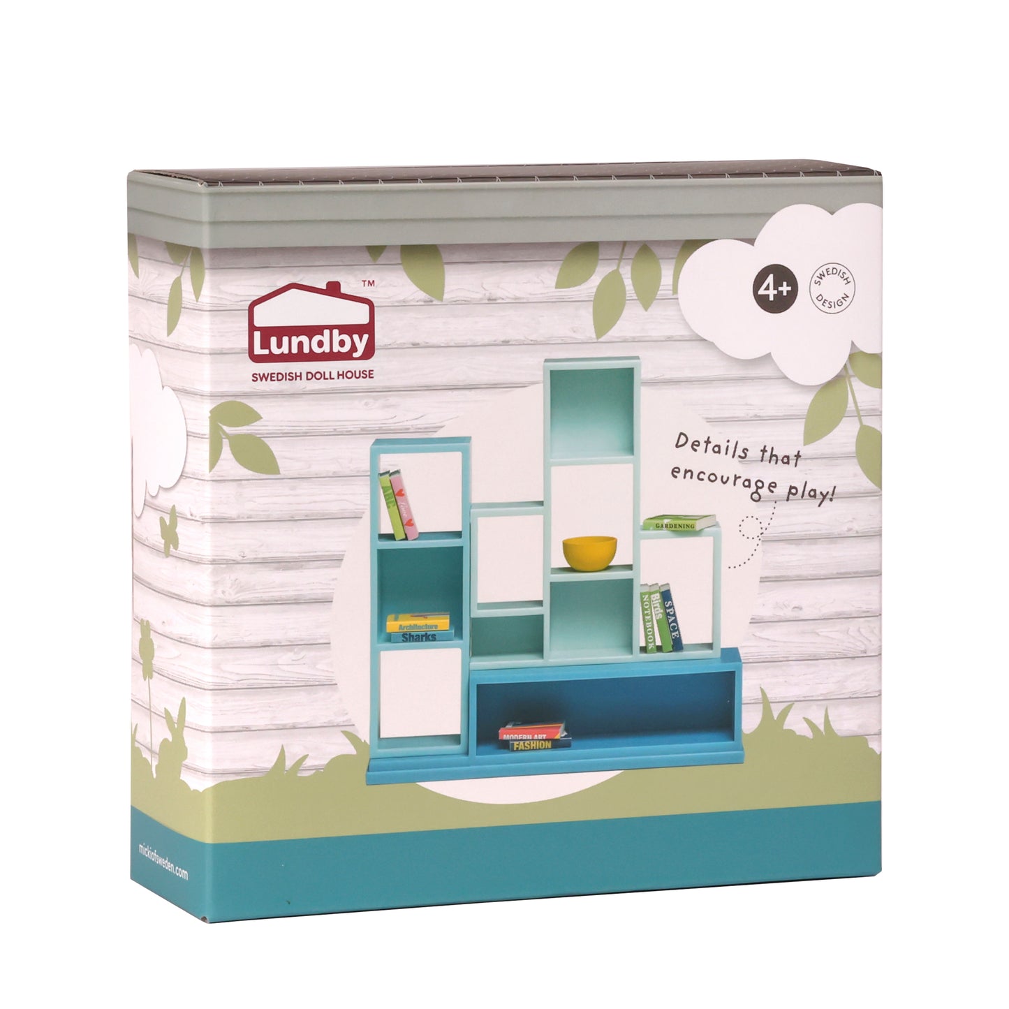 Lundby Bücherregal-Set türkis