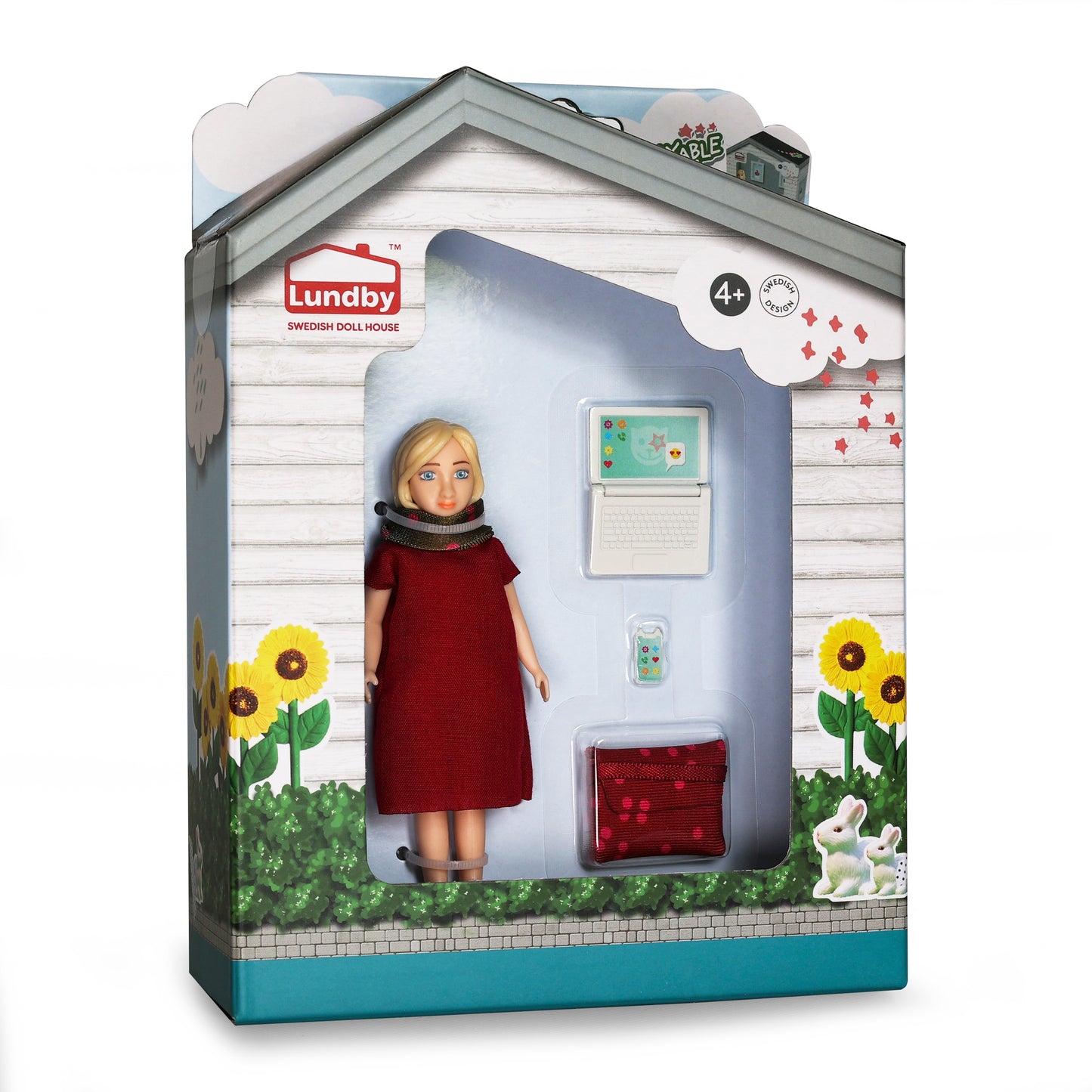 Lundby Puppenhauspuppe mit Laptop