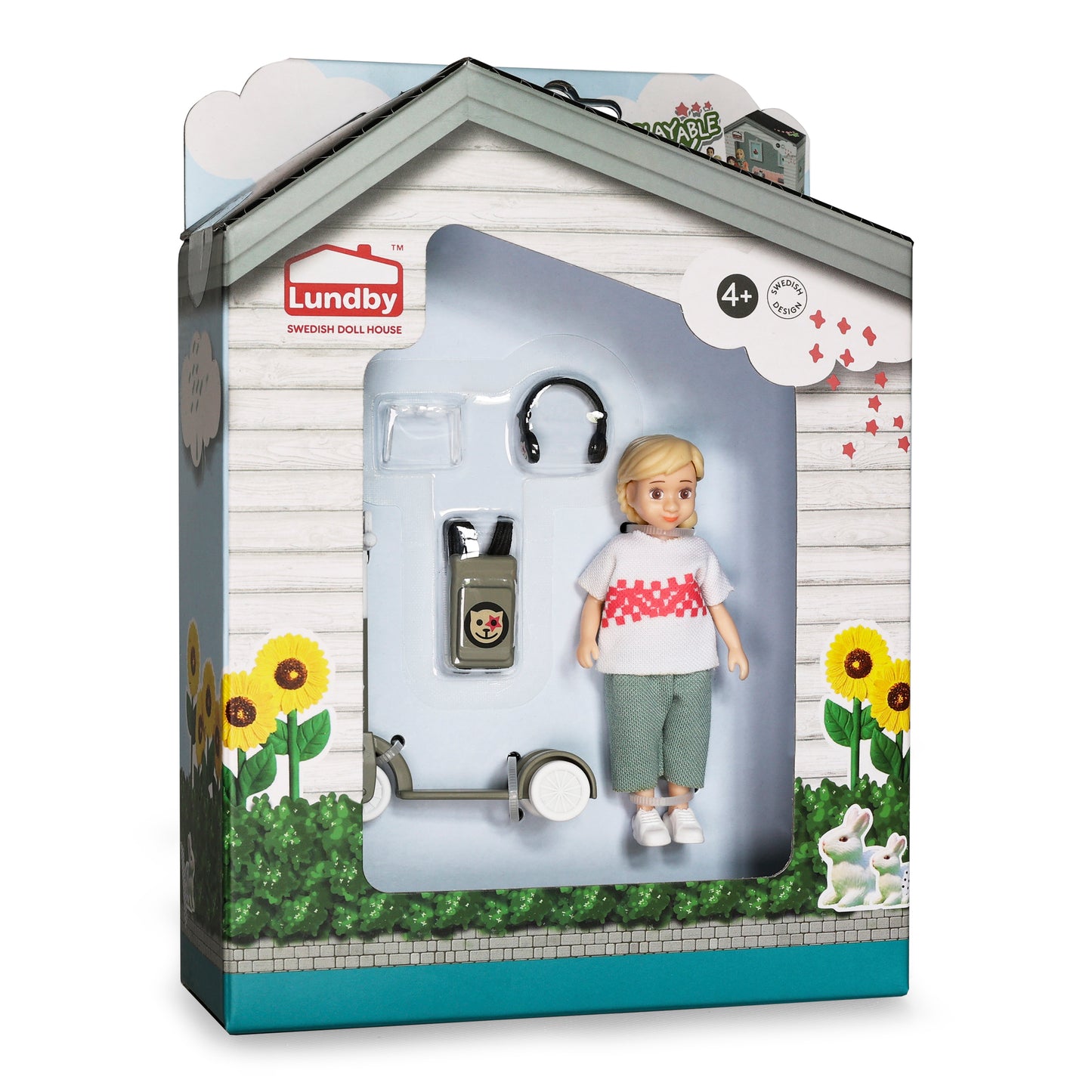 Lundby Puppenhauspuppe mit Roller
