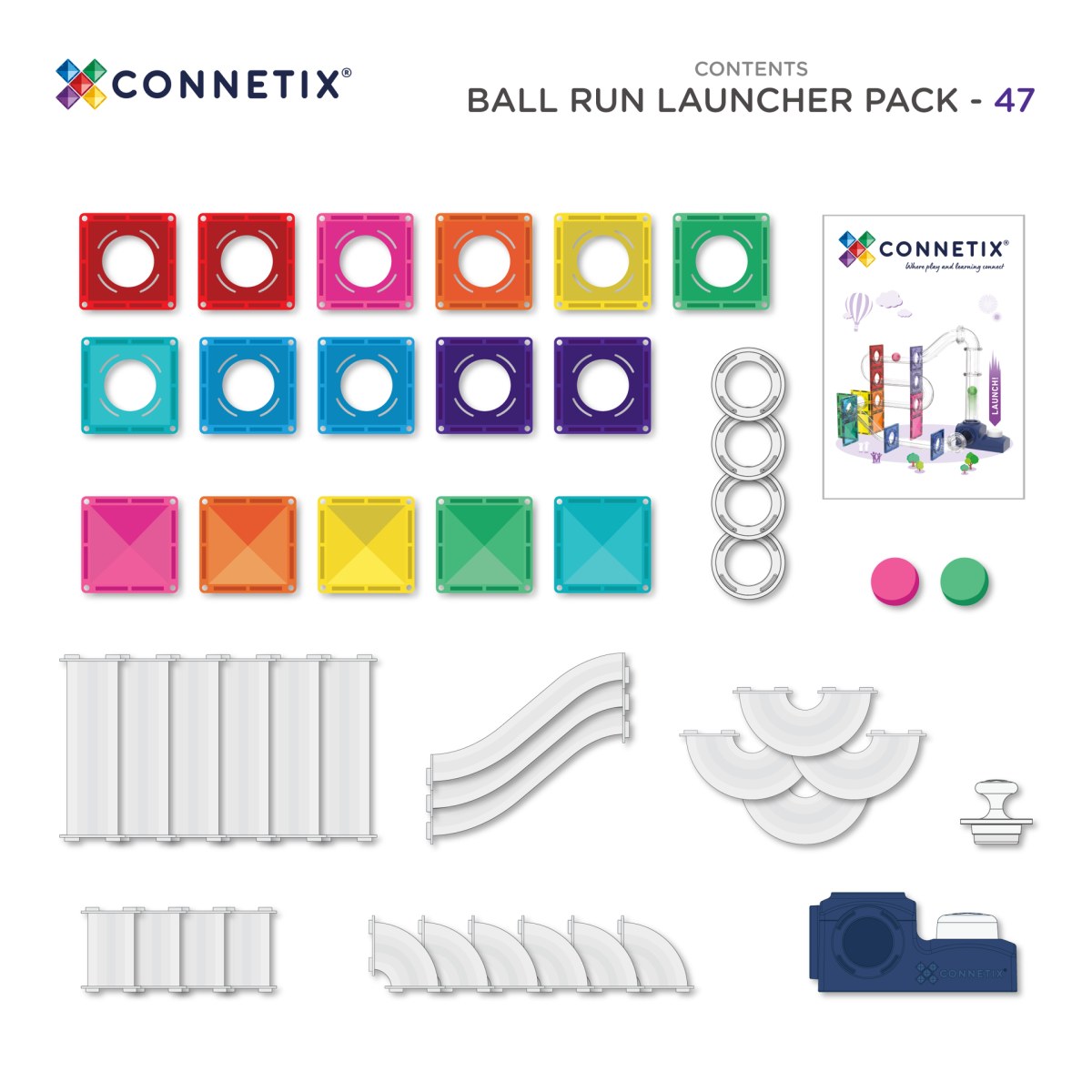 CONNETIX® Magnetbausteine Ball Run Launcher Pack 47 Teile