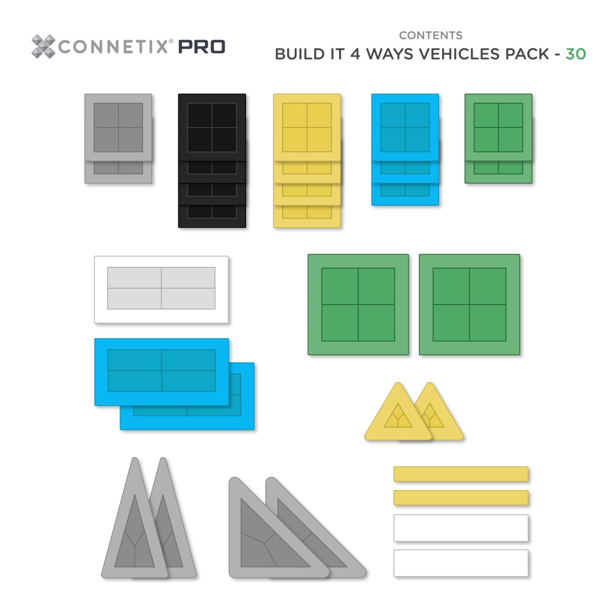 CONNETIX® Magnetbausteine Pro Build-It Vehicles 30 Teile