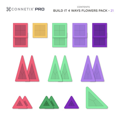 CONNETIX® Pro Build-It Flower Set 21 Teile