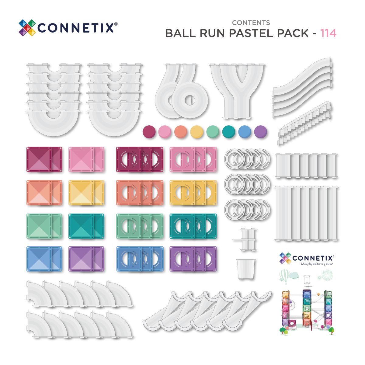 CONNETIX® Pastel Ball Run Pack 114 Teile