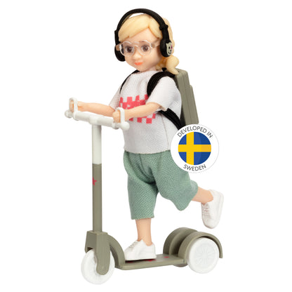 Lundby Puppenhauspuppe mit Roller