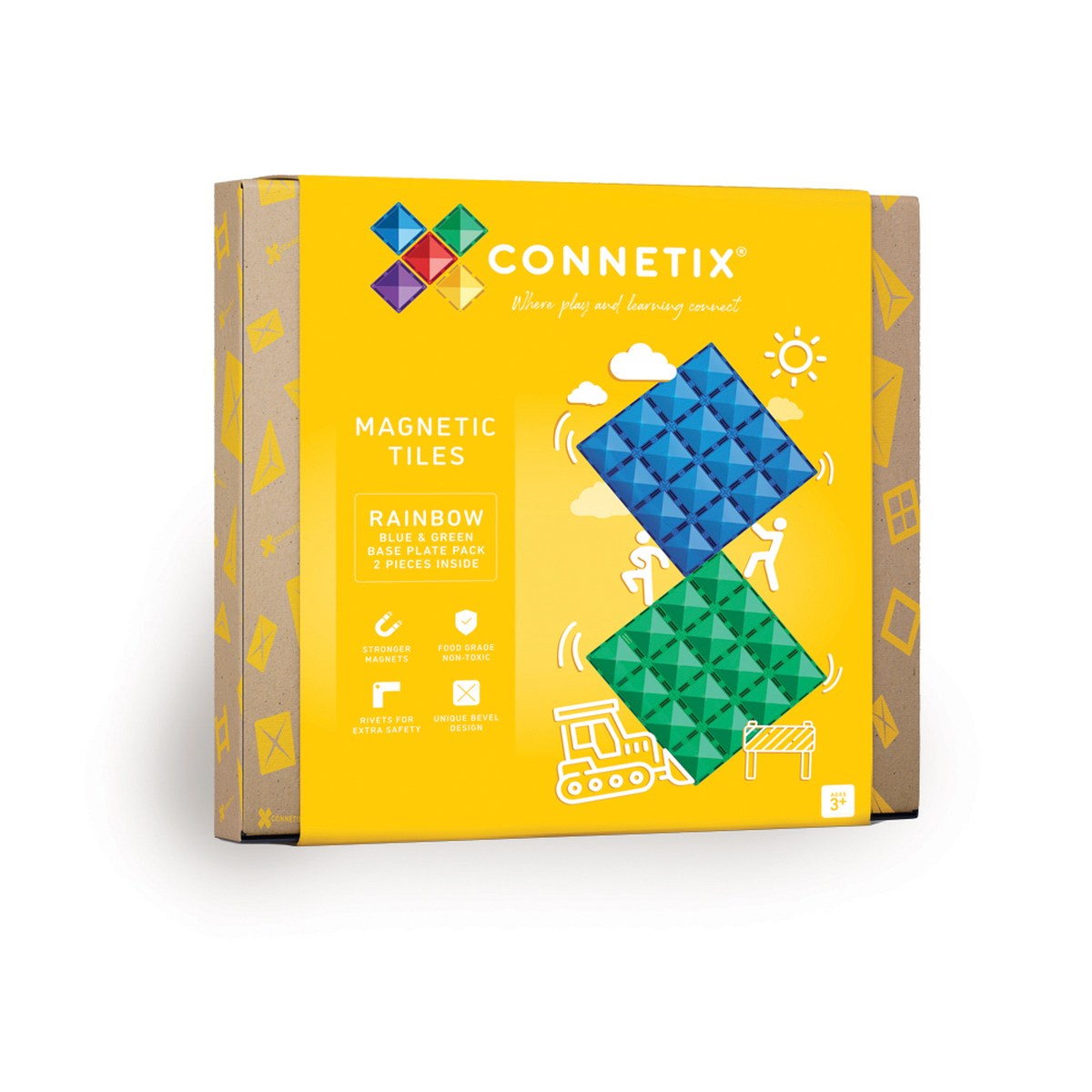 CONNETIX® Rainbow Blue & Green Base Plate 2-teilig