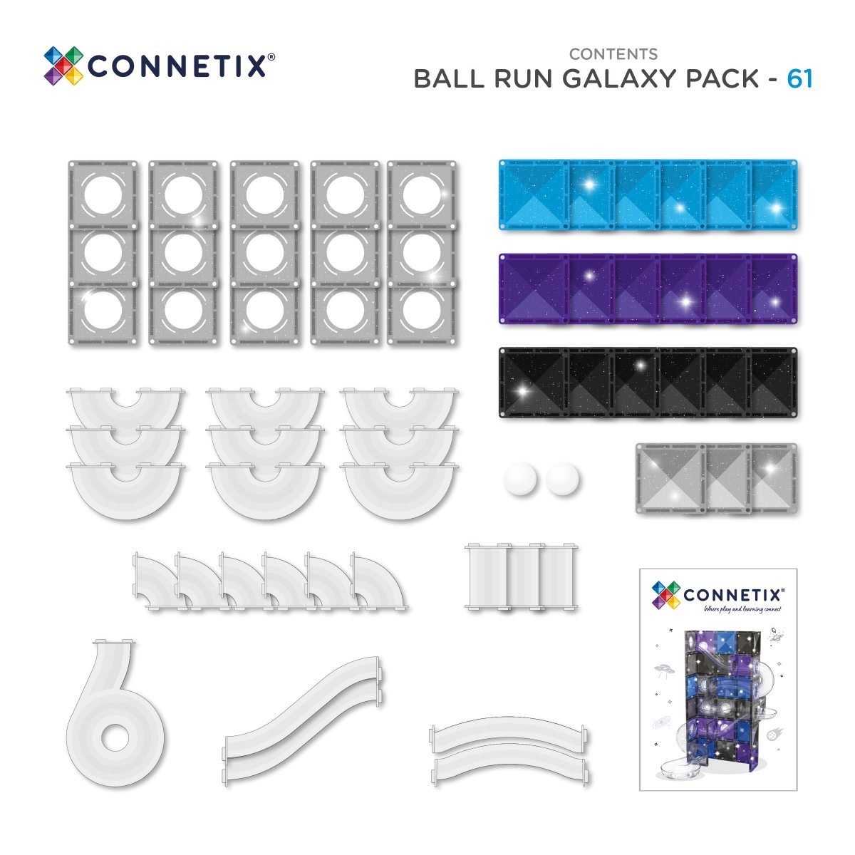 CONNETIX® Magnetbausteine Ball Run Galaxy Pack 61 Teile