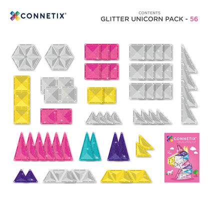 CONNETIX® Glitter Unicorn Pack 56-teilig