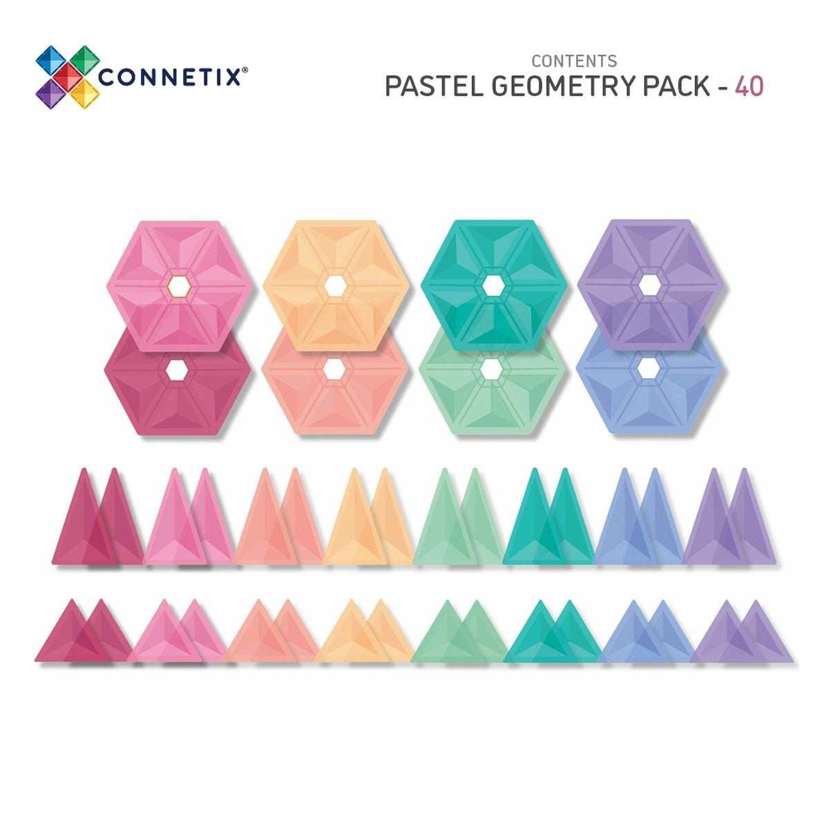 CONNETIX® Pastel Geometry Pack 40-teilig