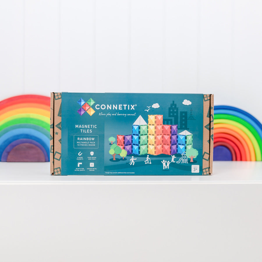 CONNETIX® Rainbow Rectangle Pack 18-teilig