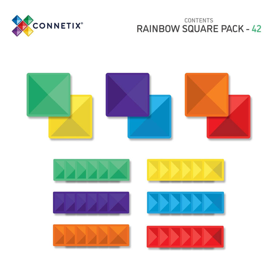 CONNETIX® Rainbow Square Pack 42-teilig