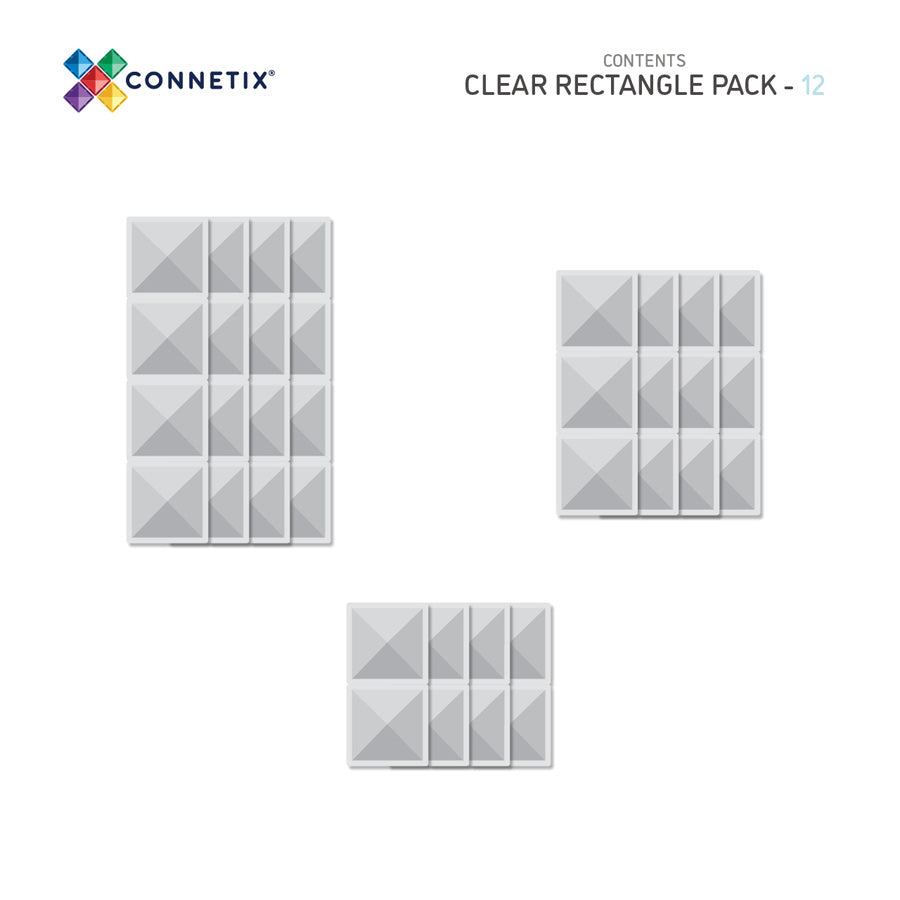 CONNETIX® Clear Rectangle Pack 12-teilig