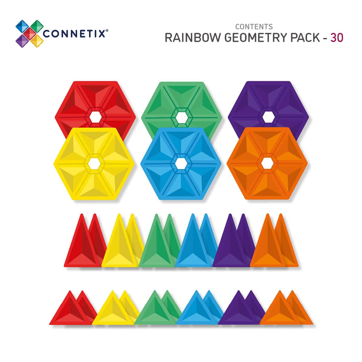 CONNETIX® Rainbow Geometry Pack 30-teilig