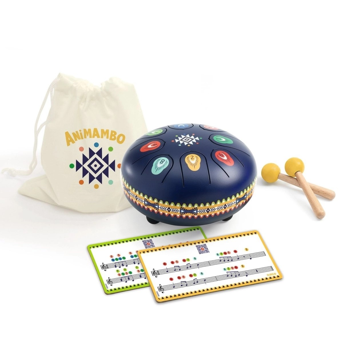 Animambo Zungentrommel blau von Djeco (Ø 16 cm)