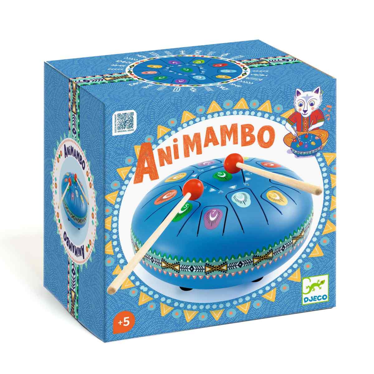 Animambo große Zungentrommel blau von Djeco (Ø 20 cm)