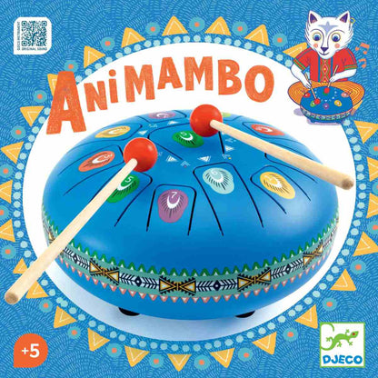 Animambo große Zungentrommel blau von Djeco (Ø 20 cm)