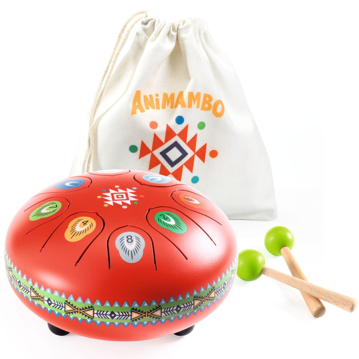 Animambo Zungentrommel rot von Djeco (Ø 16 cm)