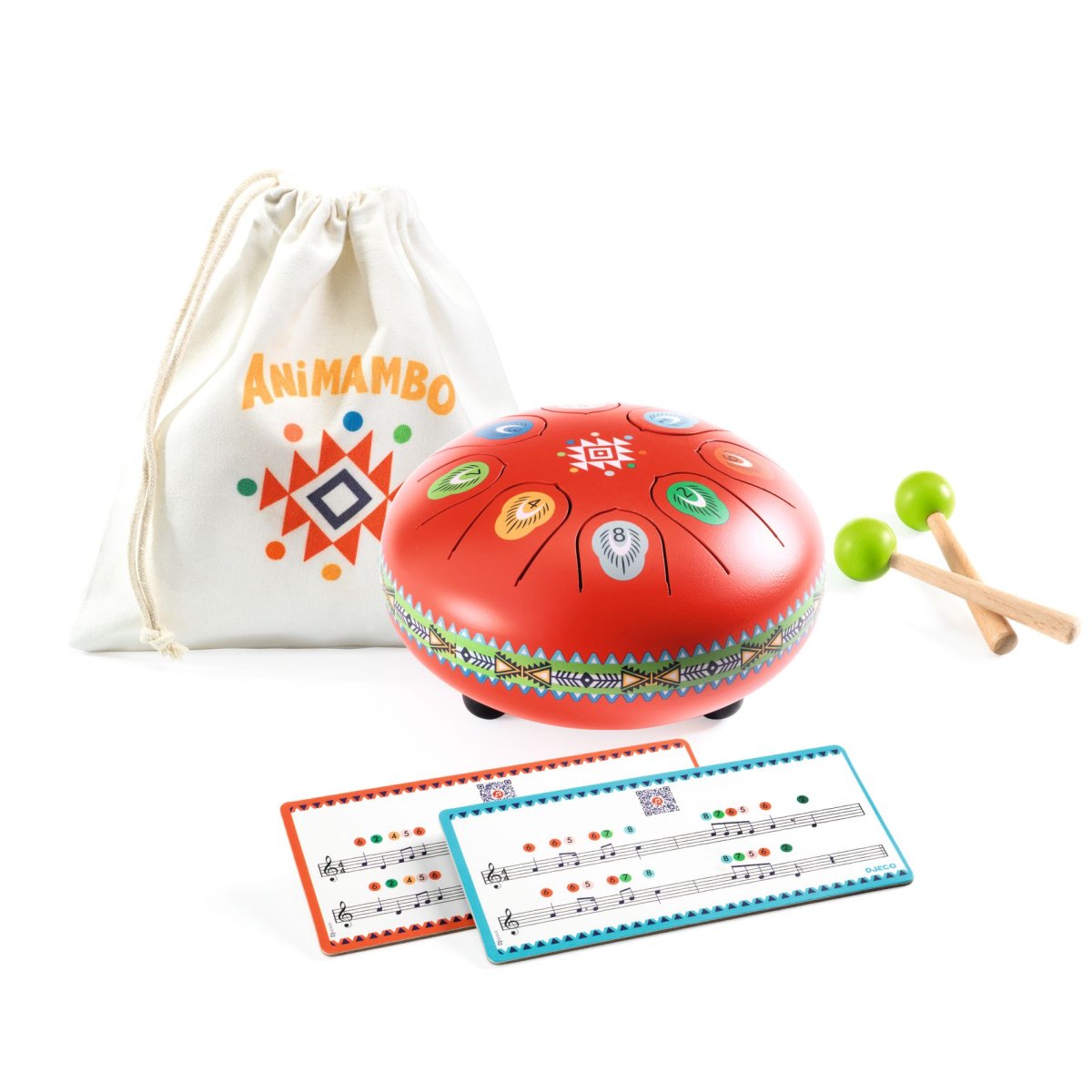 Animambo Zungentrommel rot von Djeco (Ø 16 cm)