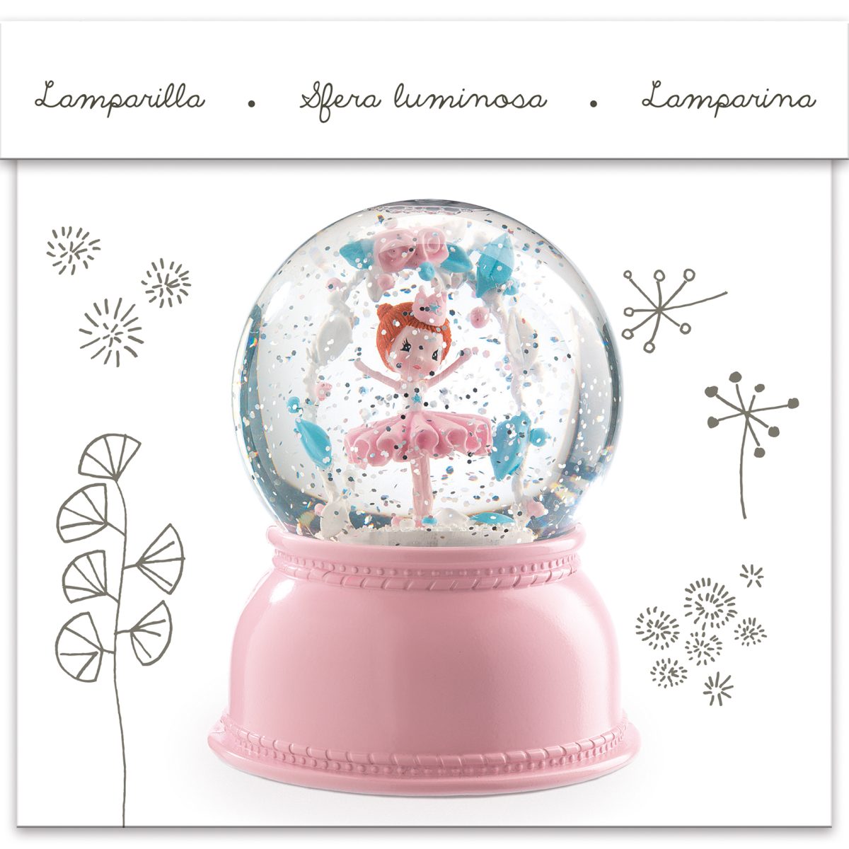 DJECO Nachtlicht Schneekugel Ballerina