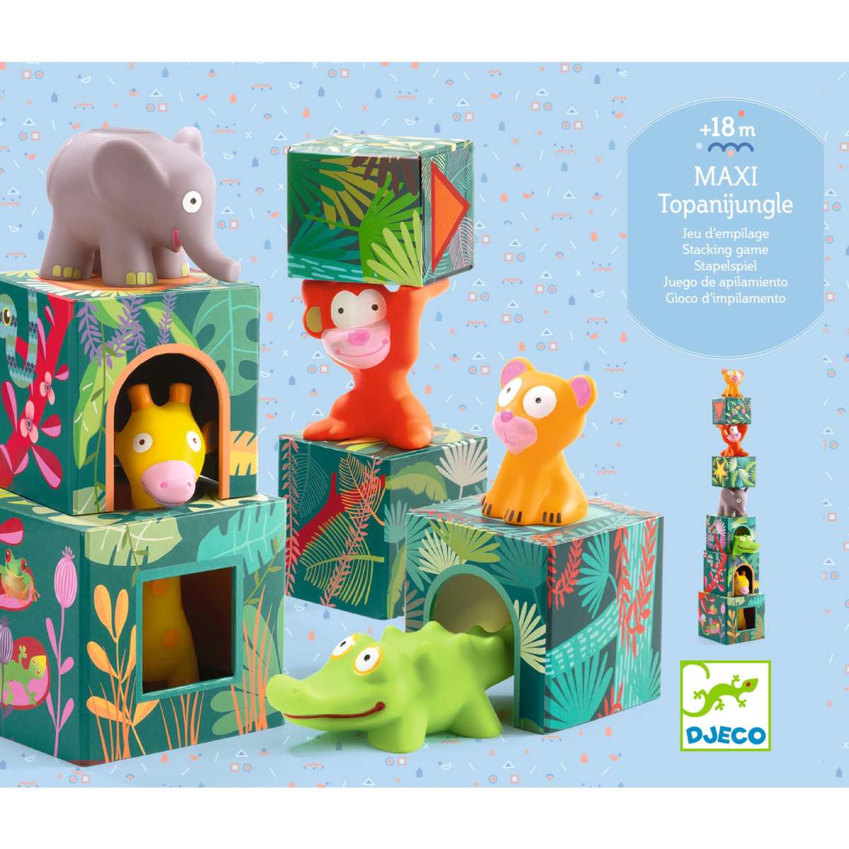 DJECO Stapel Spielzeug Maxi Topanijungle