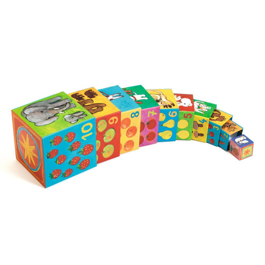 DJECO Stapelturm: Meine Freunde 10 cubes