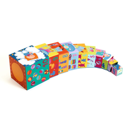 DJECO Stapelturm: 10 funny blocks