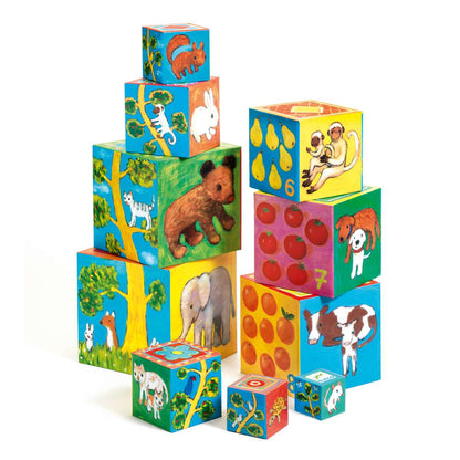 DJECO Stapelturm: Meine Freunde 10 cubes