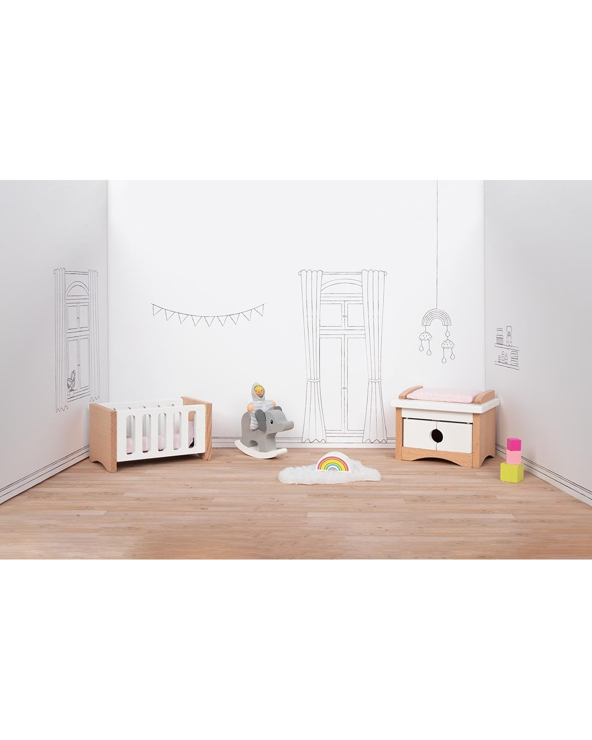 goki Puppenhausmöbel - Babyzimmer Style