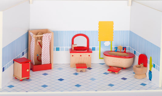 goki Puppenhausmöbel - Badezimmer im Landhausstil
