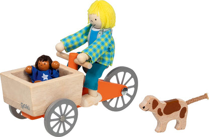 goki Lastenfahrrad mit 2 Biegepuppen und Hund