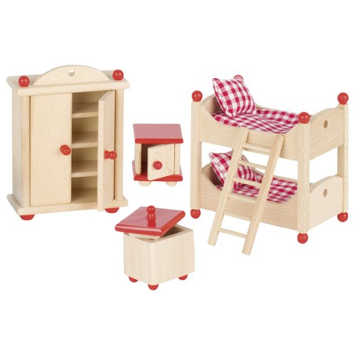 goki Puppenhausmöbel - Kinderzimmer im Landhausstil