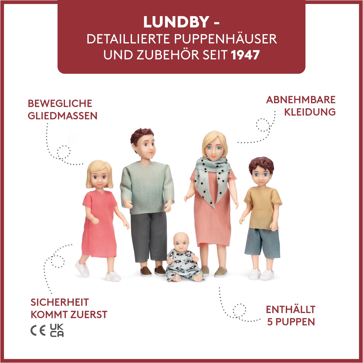Lundby Puppenhauspuppen Familie Charlie