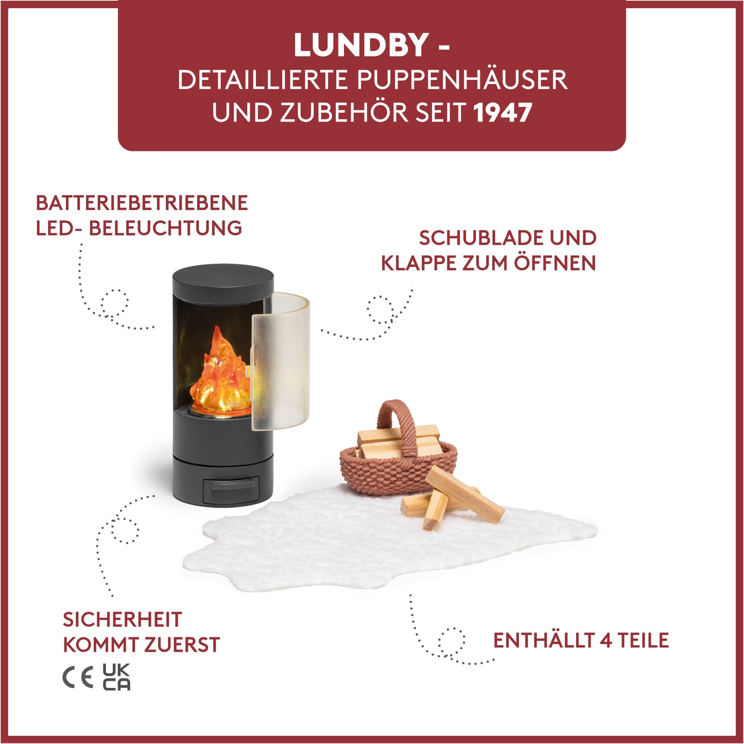 Lundby Kamin-Set classic