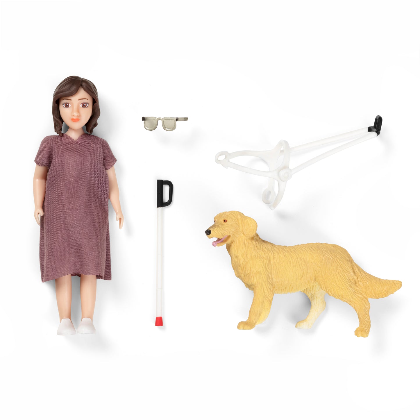 Lundby Puppenhauspuppe mit Blindenstock und Blindenhund