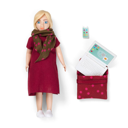 Lundby Puppenhauspuppe mit Laptop