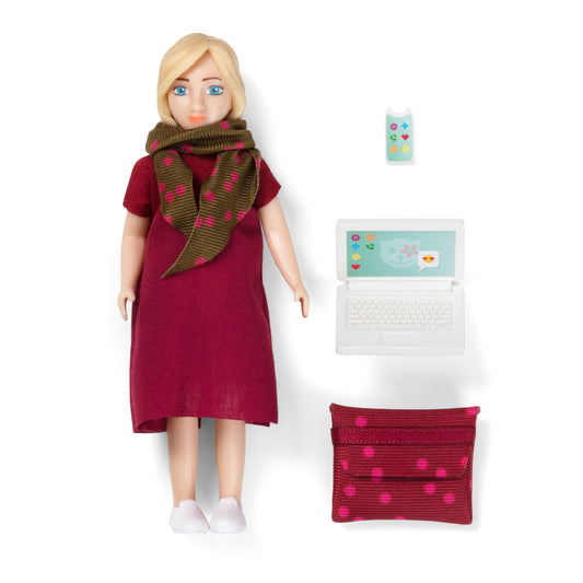 Lundby Puppenhauspuppe mit Laptop
