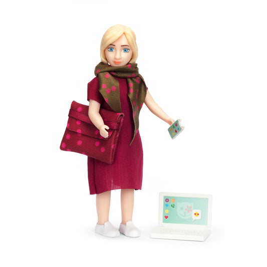 Lundby Puppenhauspuppe mit Laptop