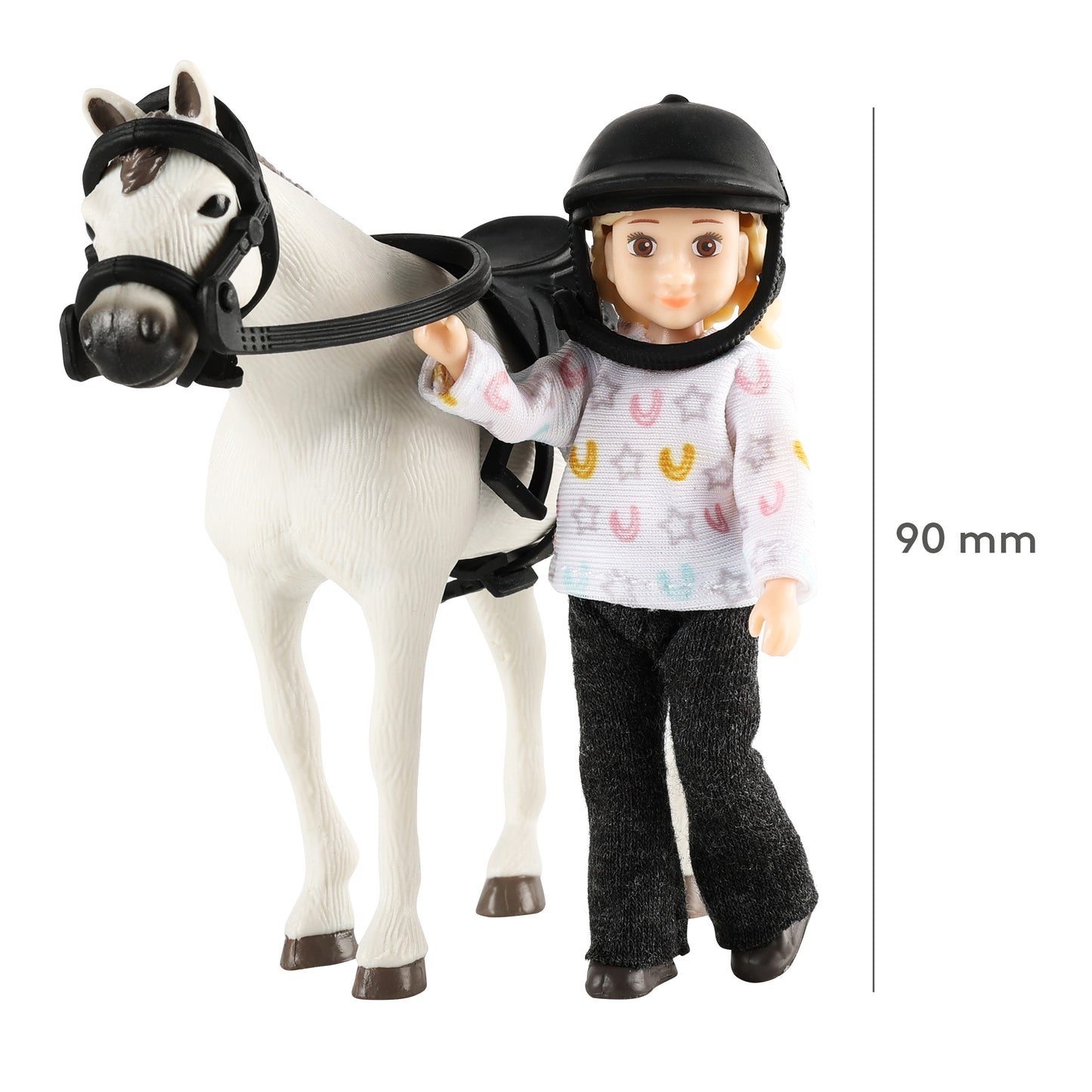 Lundby Puppenhauspuppe mit Pferd