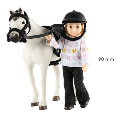 Lundby Puppenhauspuppe mit Pferd