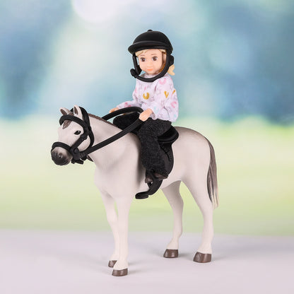 Lundby Puppenhauspuppe mit Pferd
