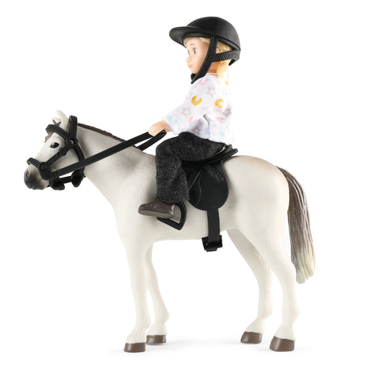 Lundby Puppenhauspuppe mit Pferd