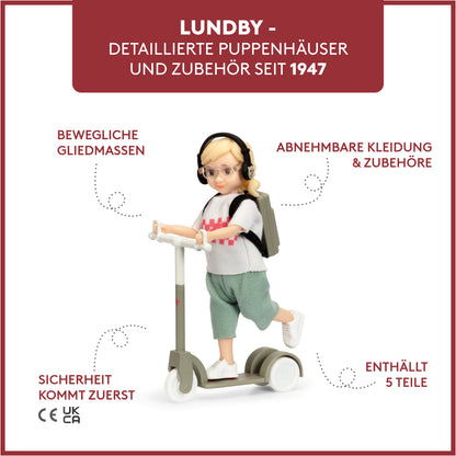 Lundby Puppenhauspuppe mit Roller