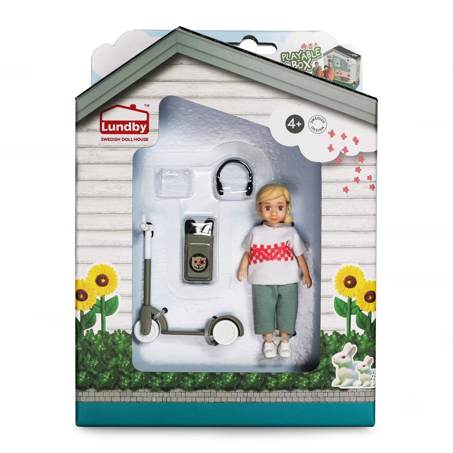 Lundby Puppenhauspuppe mit Roller