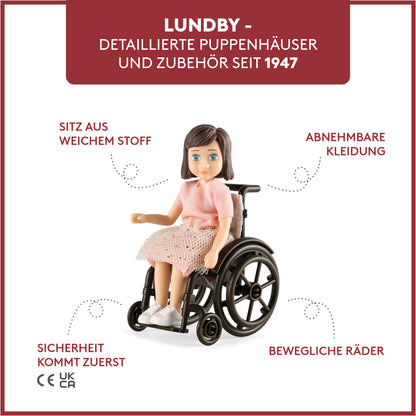 Lundby Puppenhauspuppe mit Rollstuhl