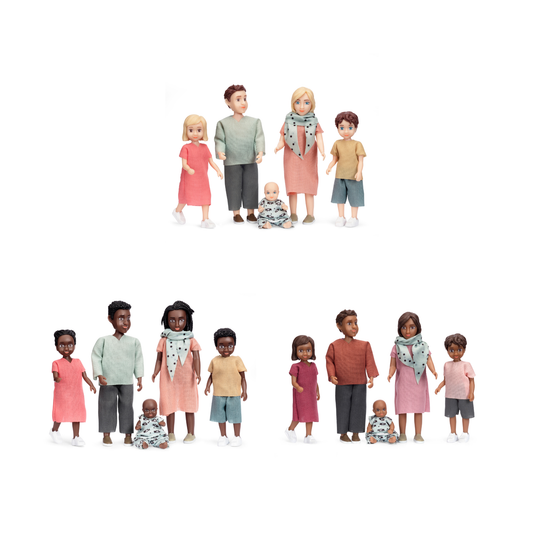 Lundby 3 Pupenhausfamilien: Charlie, Billie und Nikki