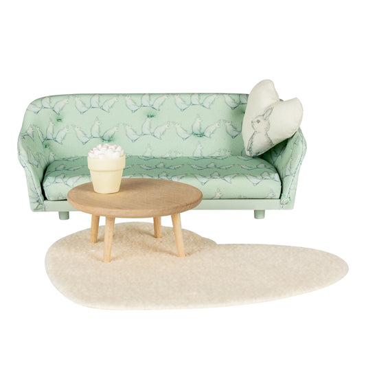 Lundby Wohnzimmer mit Kaninchenmotiv