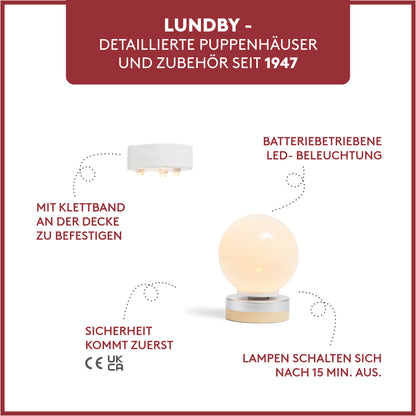 Lundby Deckenleuchte mit 3 Spots und Stehleuchte