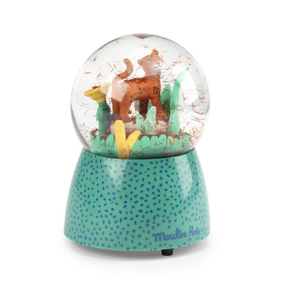 Moulin Roty Mawa Schneekugel mit Musik: Leopard